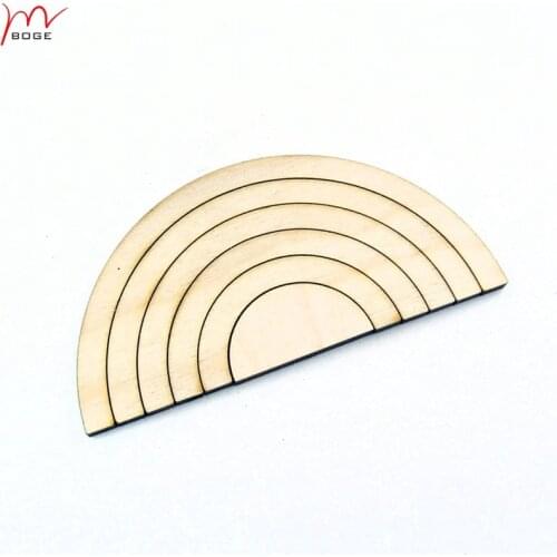 50x Blank Craft Shape rainbow For Colouring Shape For Crafts And Decoration wooden toys rainbow wooden baby toys