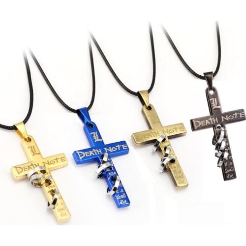 Anime Death Note Cross Metal Necklace Pendants Figure Ryuuku Necklace Souvenirs Jewelry Figure Toys Gift