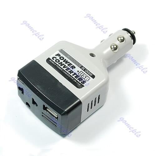 Car 12V/ 24V DC- AC 220V Power Converter Adapter + USB