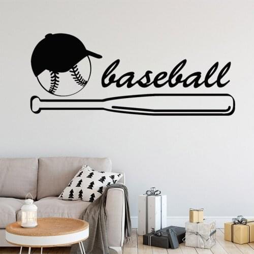 Baseball Wall Sticker Cap Bat Vinyl Decal Sports Home Art Mural Teens Room Wall Decoration Living Room Decor Bedroom Stickers