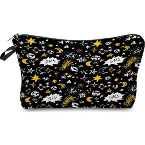 Cartoon Star Moon Printed Pencil Case School High Capacity Durable Portable Makeup Bag Student Custom Pattern Fashion Wash Bag