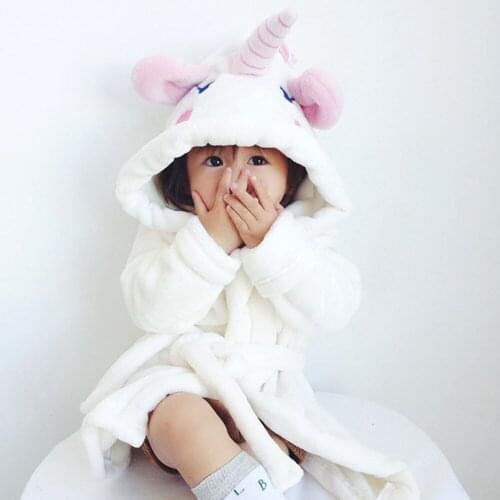 Childrens Robes Kids Hooded Pajamas Clothes Child Boys Warm Bathrobes Girls Nightgowns Clothing Set Cartoon Sleepwear