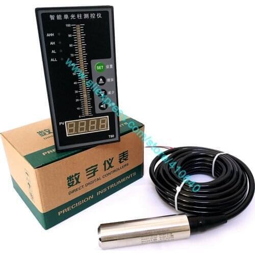 Display Instrument With 30 meter Range Water Level Transmitter 4 to 20 mA Output 31 meters cablel Length DC 24V Power Supply