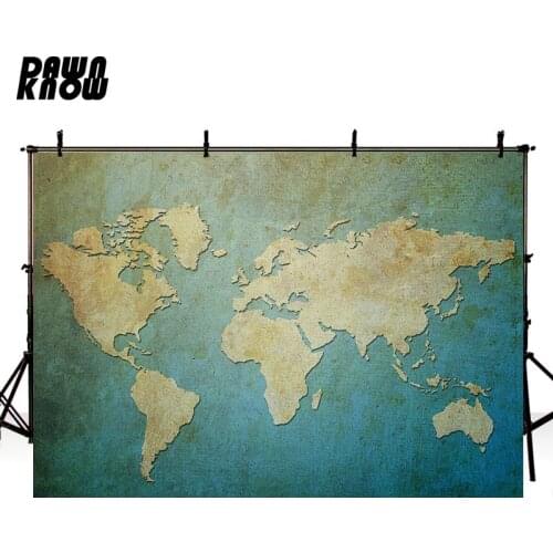 DAWNKNOW Cartoon Map Photography Background For Newborn Photo Shoot Backdrops For Children Photocall Studio lv1007