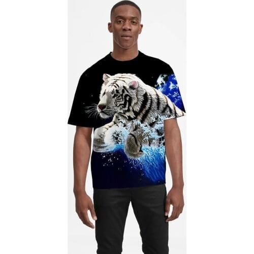 Animals Mens Short Sleeve T shirt Tiger Face Causal Clothing Mens Top Tees Oversized Tshirt 3D Printing T-shirt New Sweatshirt