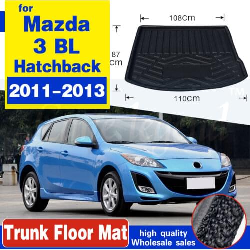 Car Rear Trunk Mat Cargo Tray Boot Liner Carpet Protector Floor Pad Mats Fit For Mazda 3 Mazda3 Hatchback 2010 2011 2012 2013 BL