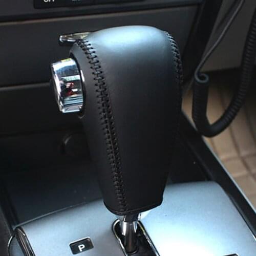 Leather Car Gear Head Shift Collars Cover for Kia Sorento 2007 Automatic Gear Shift Knob Case