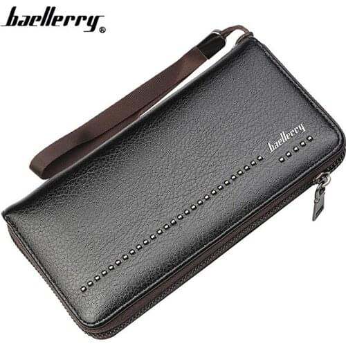 Fashion Long Wallet Men Purse Top Quality leather Male clutch zipper wallets Men Card holder Coin pocket mltifunction Carteira