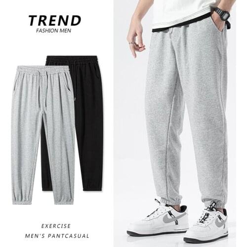 MenS Spring And Autumn Straight Grey Casual Pants, Wide Leg Sports Trousers Boys' Loose Legged, Korean Fashion Versatile
