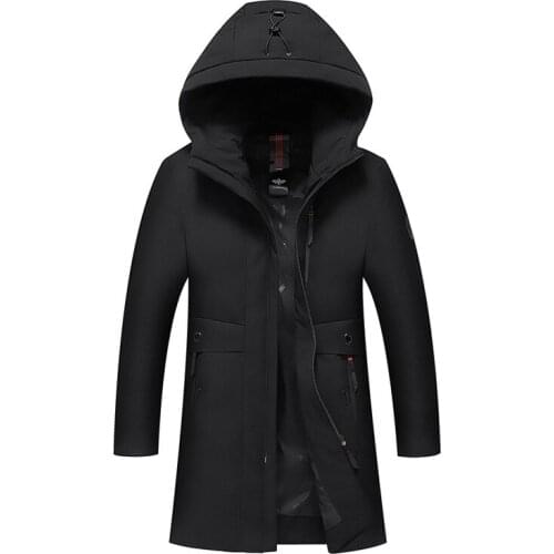 Down Jackets Men 2020 Winter New Long Hooded Warm Coat Fashion Casual Slim White Duck Down Jacket Male Brand Clothes