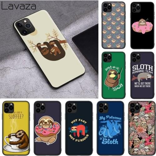WEBBEDEPP carton Sloths TPU soft Case for iPhone 11 Pro XS MAX XR X 8 7 6 6s 5 5s Plus