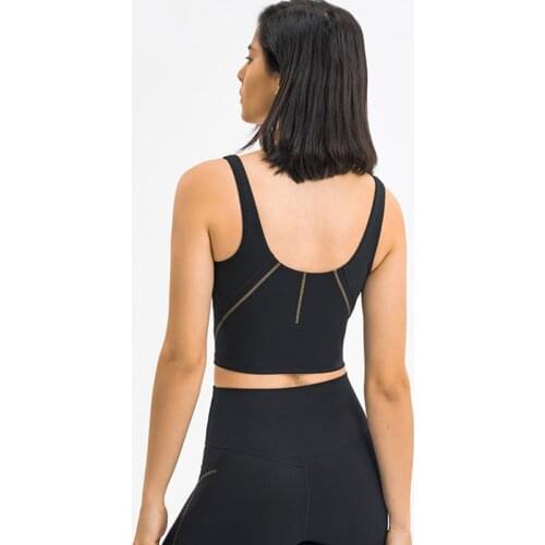 Padded Gym Vest Tape Sport Bra Yoga Fitness Crop Top Bras Women Racerback Butter Soft Workout Athletic Gym Bras