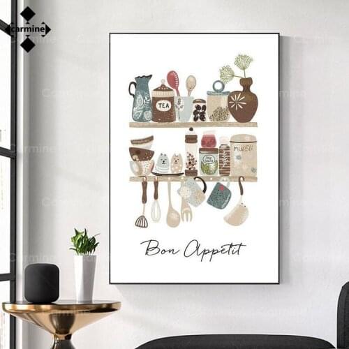 Tableware Canvas Painting Nordic Wall Art Poster Print Modern Printing Painting Quotes Wall Pictures for Kitchen Home Decoration