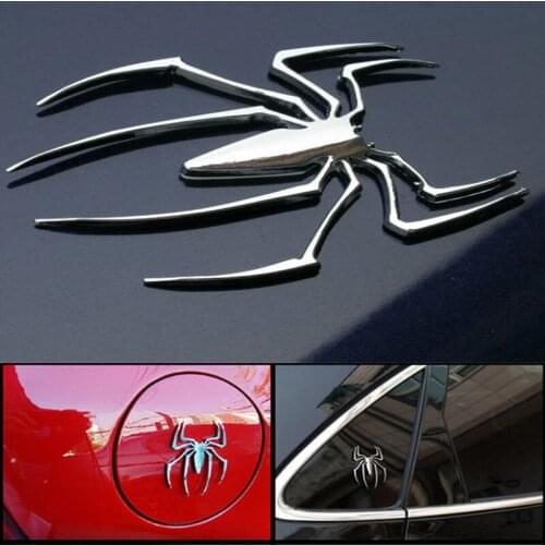 New 3D Car Stickers HOT Universal Metal Spider Shape Emblem Chrome 3D Car Truck Motor Decal Sticker Car styling Accessories