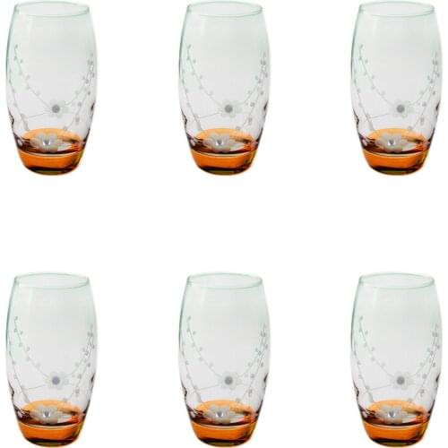 Paşabahçe 41020 Doğa Turuncu Barel Su - Meşrubat Bardağı 6 Adet