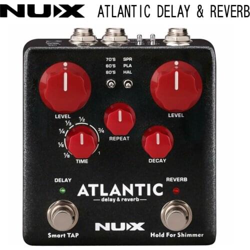 NUX Atlantic Guita Effect Pedal Reverb Delay Multi Effects 3 Delay Plate Reverb Shimmer Effect Stereo Sound Amp for Guita