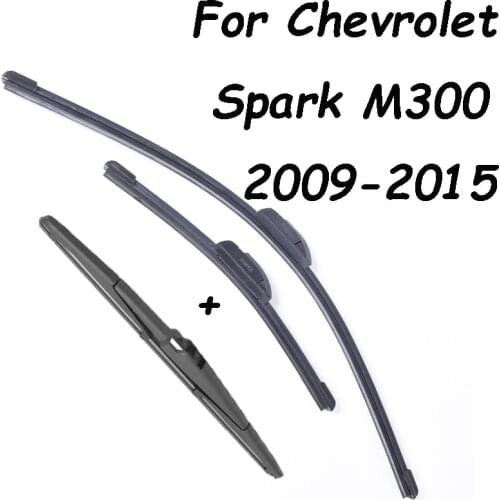 Front & Rear Wiper Blades For Chevrolet Spark M300 From 2009 2010 2011 2012 2013 2014 2015 Car Windshield Wipers Car Styling