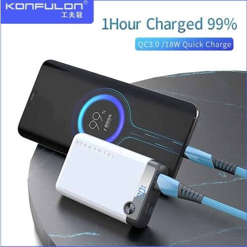 Power Bank10000mAH 18W PD Powerbank QC 3.0 Quick Charge Led Display Portable Micro redmi Power Bank Charger For iPhone12 Huawei