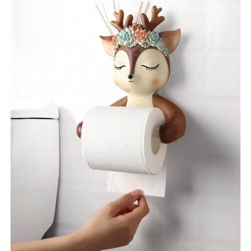 Roll Cartridge Bathroom Equipment Toilet Hanging Paper Tissue Box Cute Hand-free Wall Hanging Paper Tube Box