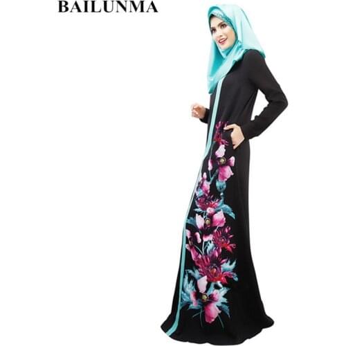 High quality printing muslim dress abaya islamic clothing arab clothing women muslim wear B8026