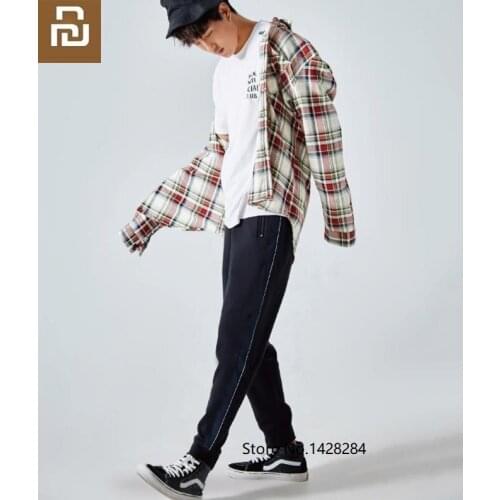 Youpin Easy Men splice Fashion fleece Sweatpants Fashion Loose Sweat Trousers Men Leisure Thicken Warm Sports Running Pants