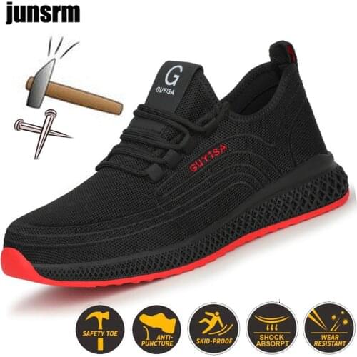 Safety shoes are lightweight, breathable,rubber sole, steel toe, sporty, puncture-resistant work boots for men women, protection