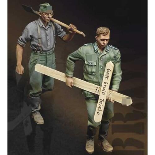 1/35 Resin Model Figure GK Soldier Cross Of Wood WWII Military Theme Unassembled and Unpainted kit