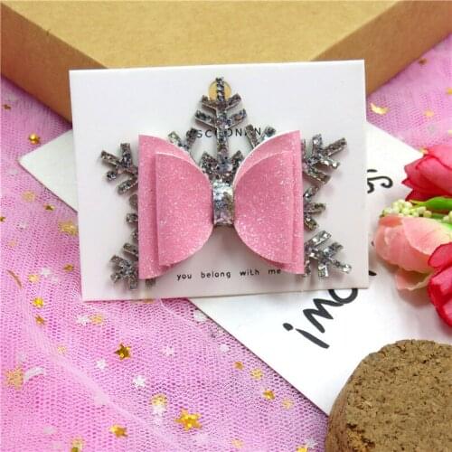 1PCS Lovely Snowflake Bow Girls Clip Bows Child Hair Tie Knot Creativity Handmade Hairpins Fashion Hair Accessories For Kids NEW