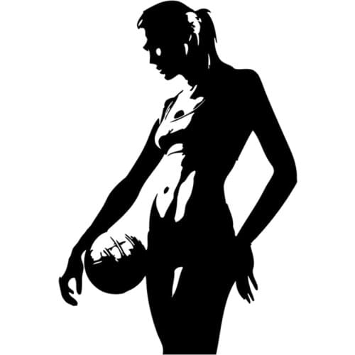 10.1CM*15CM Fashion Sports Extreme Volleyball Silhouette Black/Silver Vinyl Car Sticker S9-1191