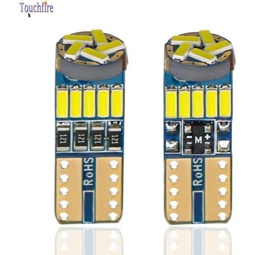 10PCS T10 W5W 194 Canbus Car Bulb 3014smd 15Led Parking Dome Side Marker Reading Interior License Plate Light Auto Lamp White