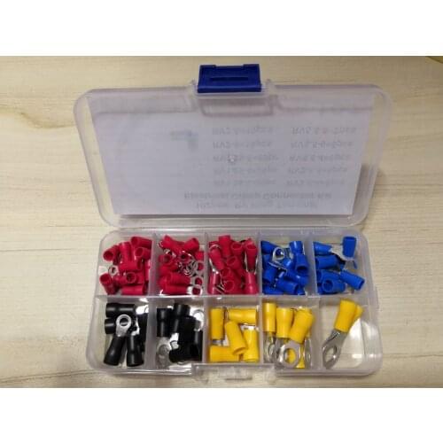 102PCs Terminal Crimp RV5.5-4-6-8 RV3.5-4-5 RV2-5-6 RV1.25-3-4-5 RV Ring frok u-type wire Copper Electronic kit Pre-Insulated