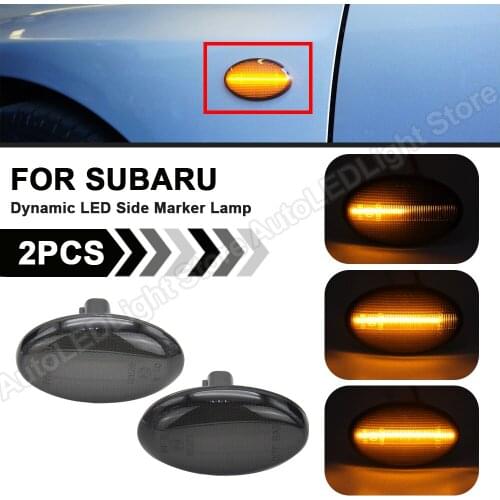 2Pcs For Subaru Impreza Wrx Sti 2002 2003 2004 2005 2006 2007 Liberty Forester LED Dynamic Side Marker Light Turn Signal Lamp