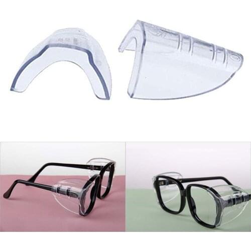 2Pcs Safety Eye Glasses Side Shields Non-toxic Clear Flexible Goggles Protector