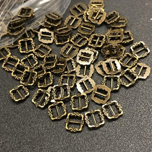 20Pcs Multi-size DIY Dolls Mini Button Ultra-small Tri-glide Belt Buckles Doll Bag Buckle Shoes Clothes Accessories 6*6mm
