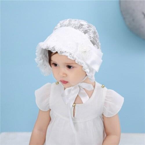 2018 Fashion Newborn Infant Baby Kid Girl Comfy Beanie Cap Beach Sun Hats Cotton Soft Party Loyal Summer Hat Lace Tie Floral Cap