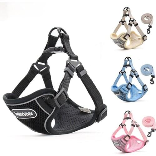 2021 New Pet Dog Harness Breathable and Comfortable Polyester Blends Dog Leash Chihuahua