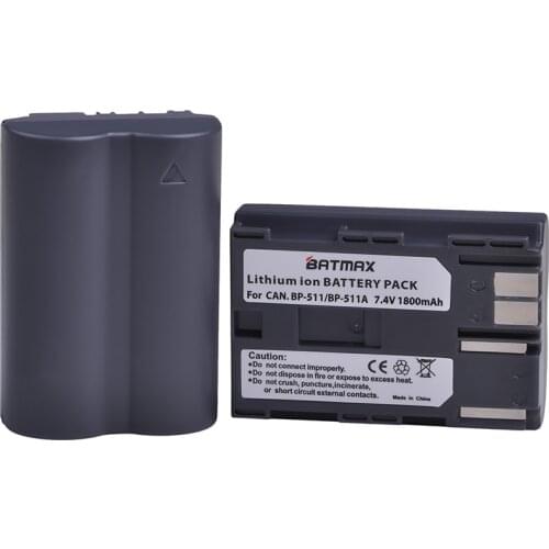 Batmax BP-511A BP 511A BP511A BP-511 Camera Battery for Canon EOS 300D 10D 20D 30D 40D 50D D30 D60 5D G6 OS 30D 40D