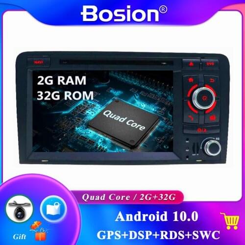 2 din android 10.0 car radio for audi a3 8p fit to 2003-2011 autoradio audio gps navigation amp steering wheel control camera