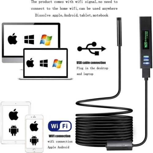 Wireless Endoscope 1200P Semi-rigid WiFi Borescope Inspection Camera 2.0 Megapixels HD Snake Camera For Android IOS Endoscope