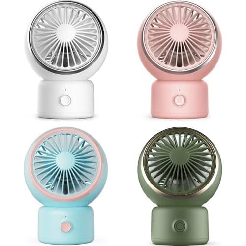 M2EE Mute Rotatable Desk Fan USB Chargeing Mini Personal Fan 3 Wind Modes Portable Wireless USB Fan for Dorm Home Office