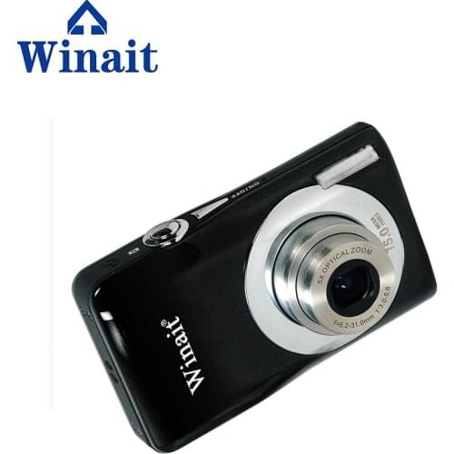 Winait 15.0 Mega Pixels Disposable Camera Digital 5x Optical Zoom 2.7" TFT LCD Display 10s Self-Timer