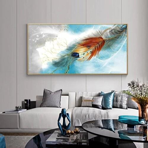 Color Feather Canvas Paintings Nordic Wall Art Animals Posters And Prints On the Wall Canvas Pictures Home Living Room Decor