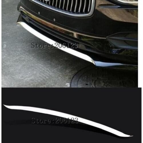 For Volvo S90 2016 2017 2018 stainless steel Front bumper lips cover trim strips Car Styling Accessories 1pcs