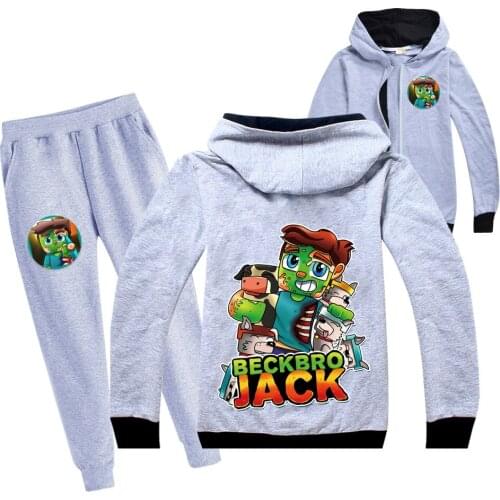 Fancy Jack Zipper Coat Pants 2pcs Clothes Set Boys Girls Casual Jacket Trousers Teens Spring Fall Kids Sports Tracksuit Costume