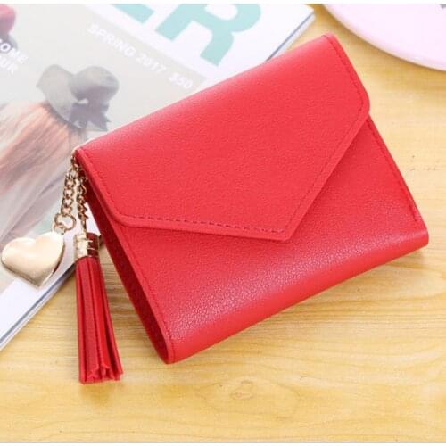 Women Short Wallets Purses Tassel Clutch Wallets For Girl Ladies Female Money Coin Pocket Card Holder Student Wallets Bag New
