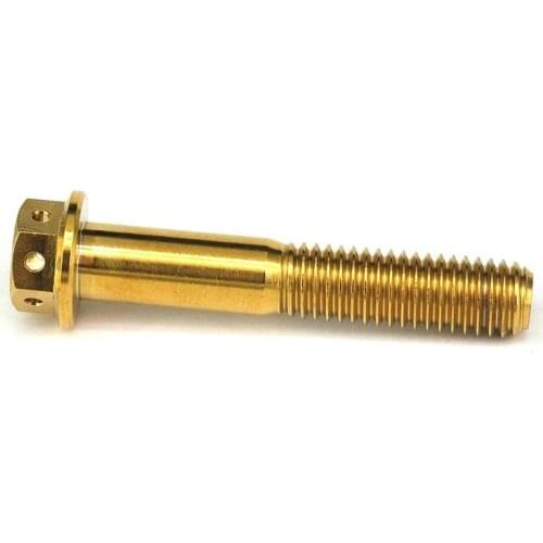 LOT4 M8 Pitch 1.25 Length 45mm Golden GR5 Titanium Motorcycle Flange Screw Bolts Hex Concave Head Hollow