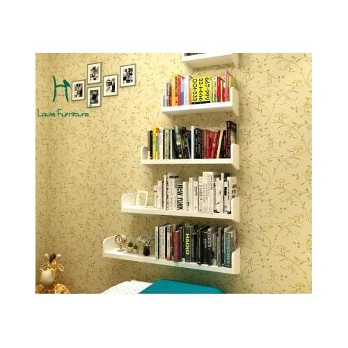Louis Fashion Living Room Wood Lacquer Wall Hanger Wall Bookshelf