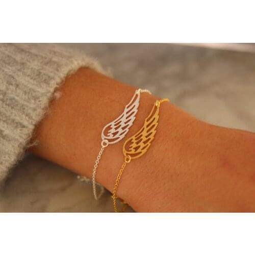 Minimalism Angle Wing Bracelets For Women Dainty Jewelry Best Friend Gifts Stainless Steel Friendship Bracelet Femme BFF 2020