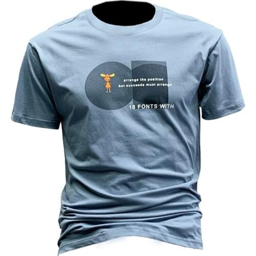 Flocking Print for Mens Round Neck Short-sleeved T-shirt In Summer 2021