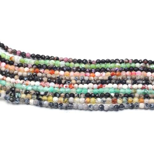 Natural Stone Agates Beads Small Micro Faceted Loose Spacer Beads for Jewelry Making DIY Charm Necklace Bracelet Accessory 15